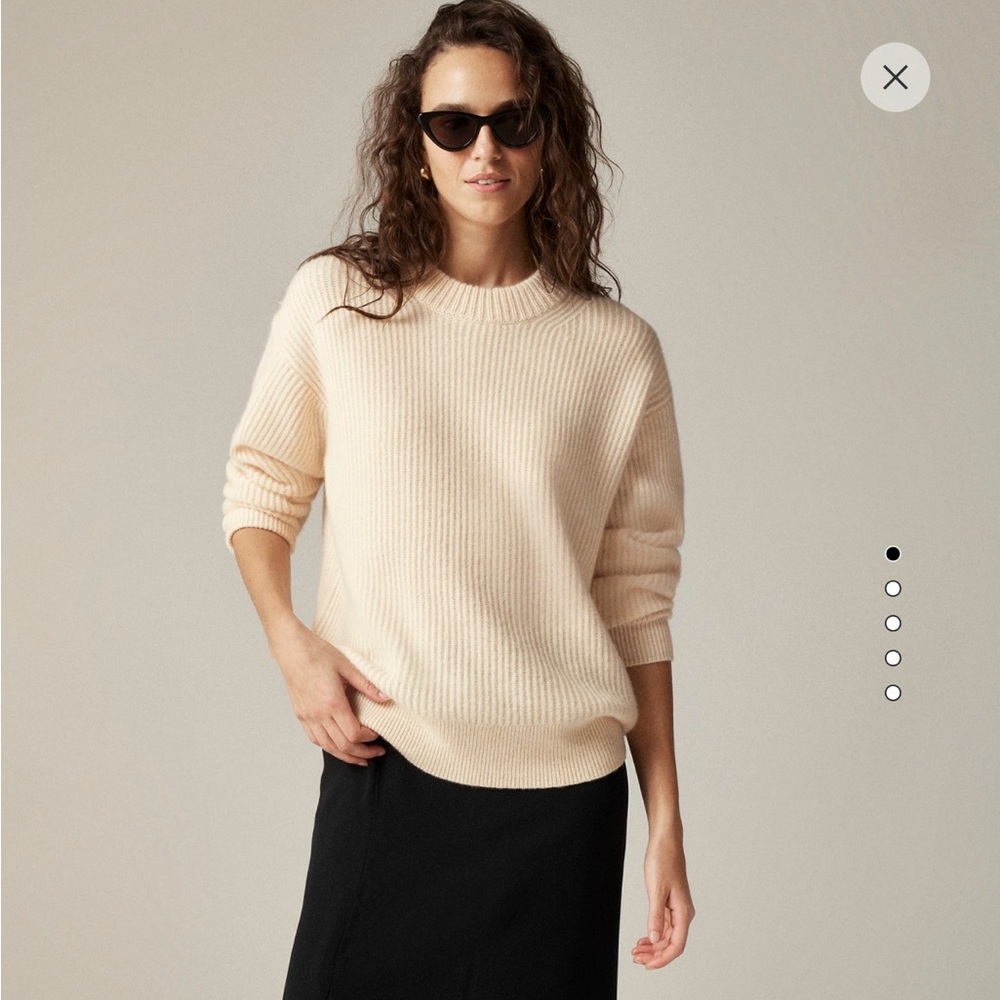 J. Crew Ribbed cashmere oversized sweater